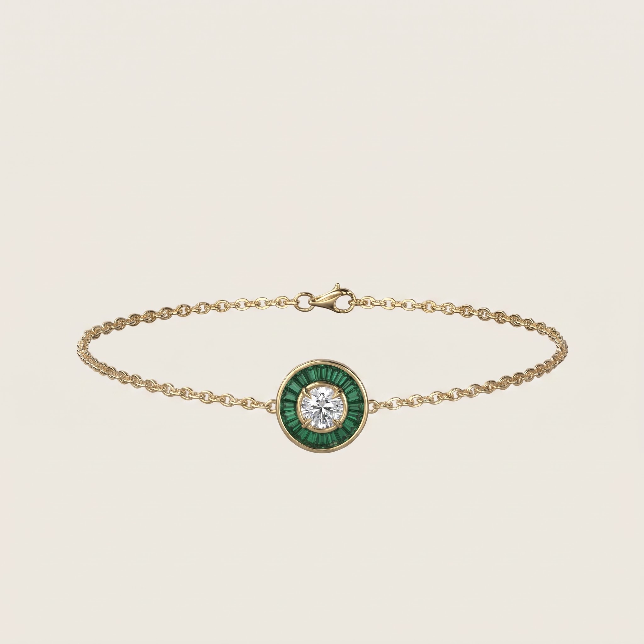 IMG_4087 Verde Baguette Halo Bracelet - 图片 1